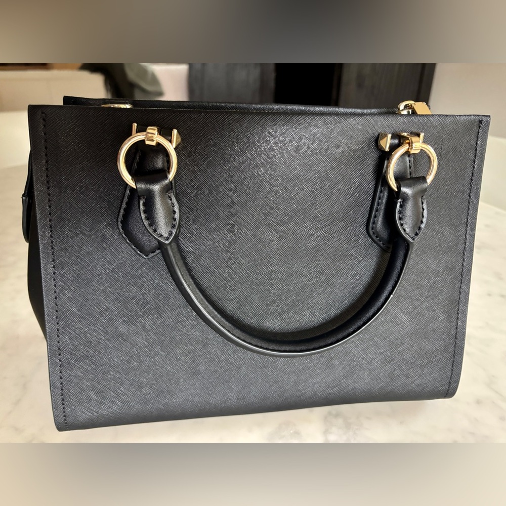 Michael Kors Black Marilyn Medium Satchel with Crossbody Strap - Picture 6 of 11